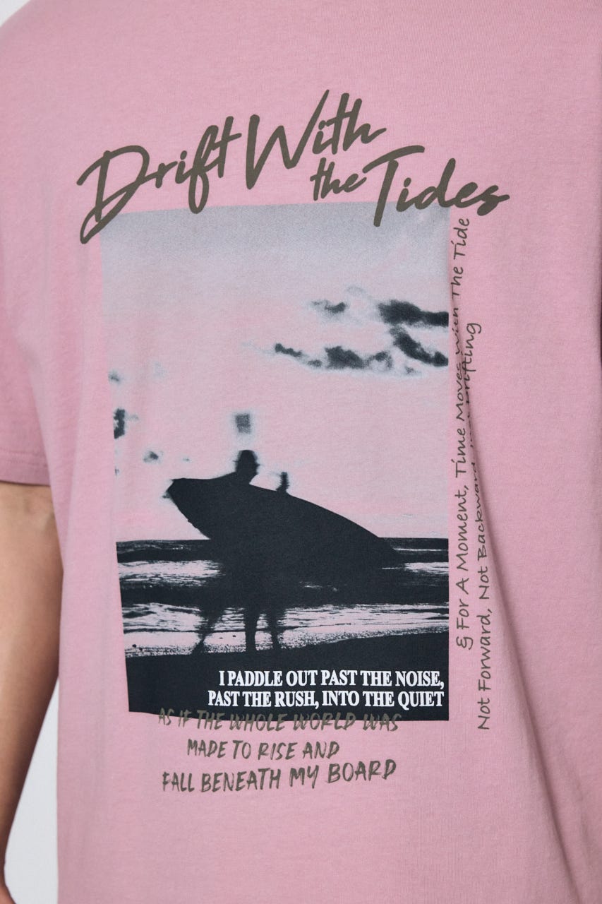 サーフフォトTシャツ PNK M
