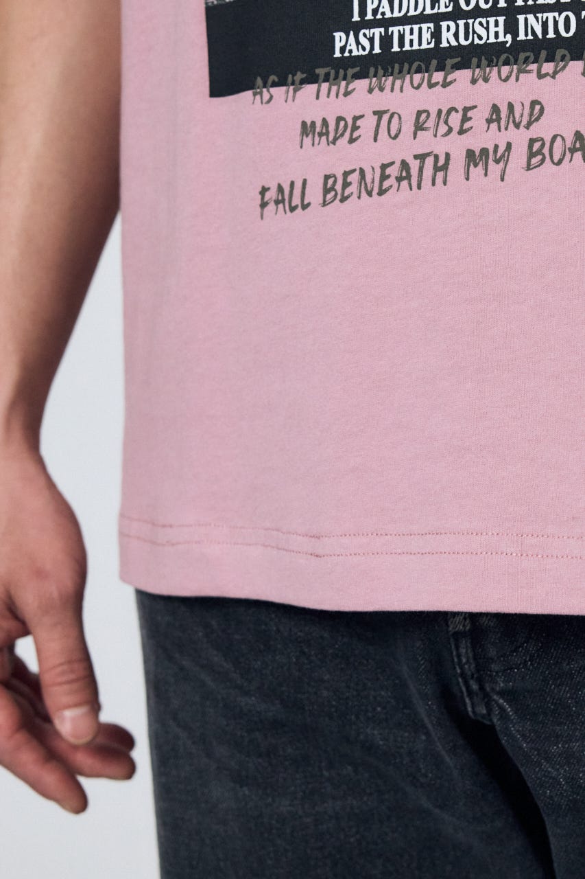 サーフフォトTシャツ PNK M