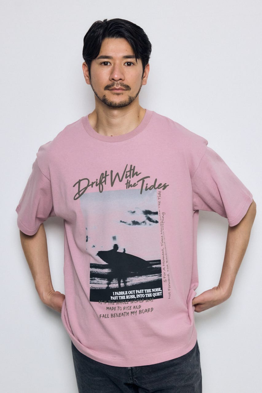 サーフフォトTシャツ PNK M
