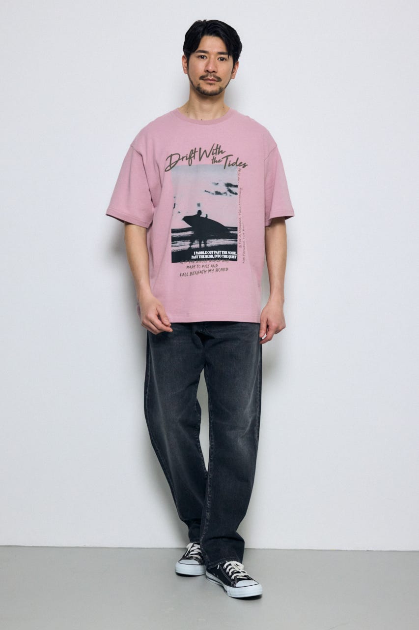 サーフフォトTシャツ PNK M