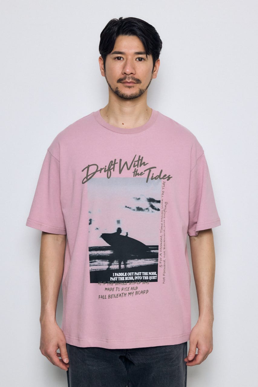 サーフフォトTシャツ PNK M