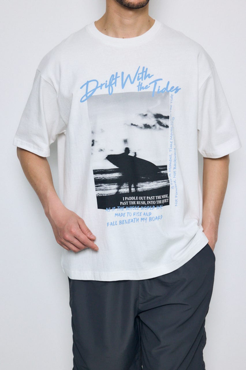 サーフフォトTシャツ WHT L