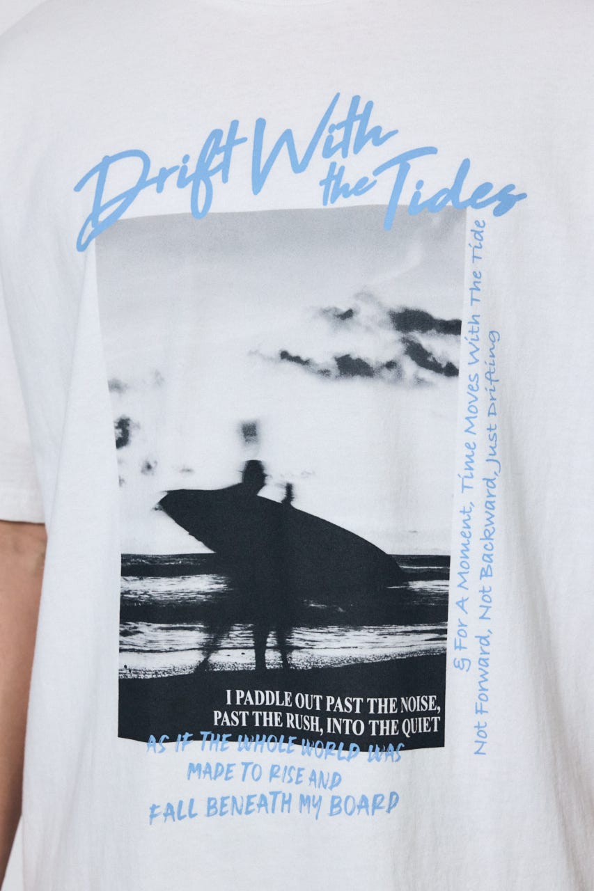 サーフフォトTシャツ WHT L