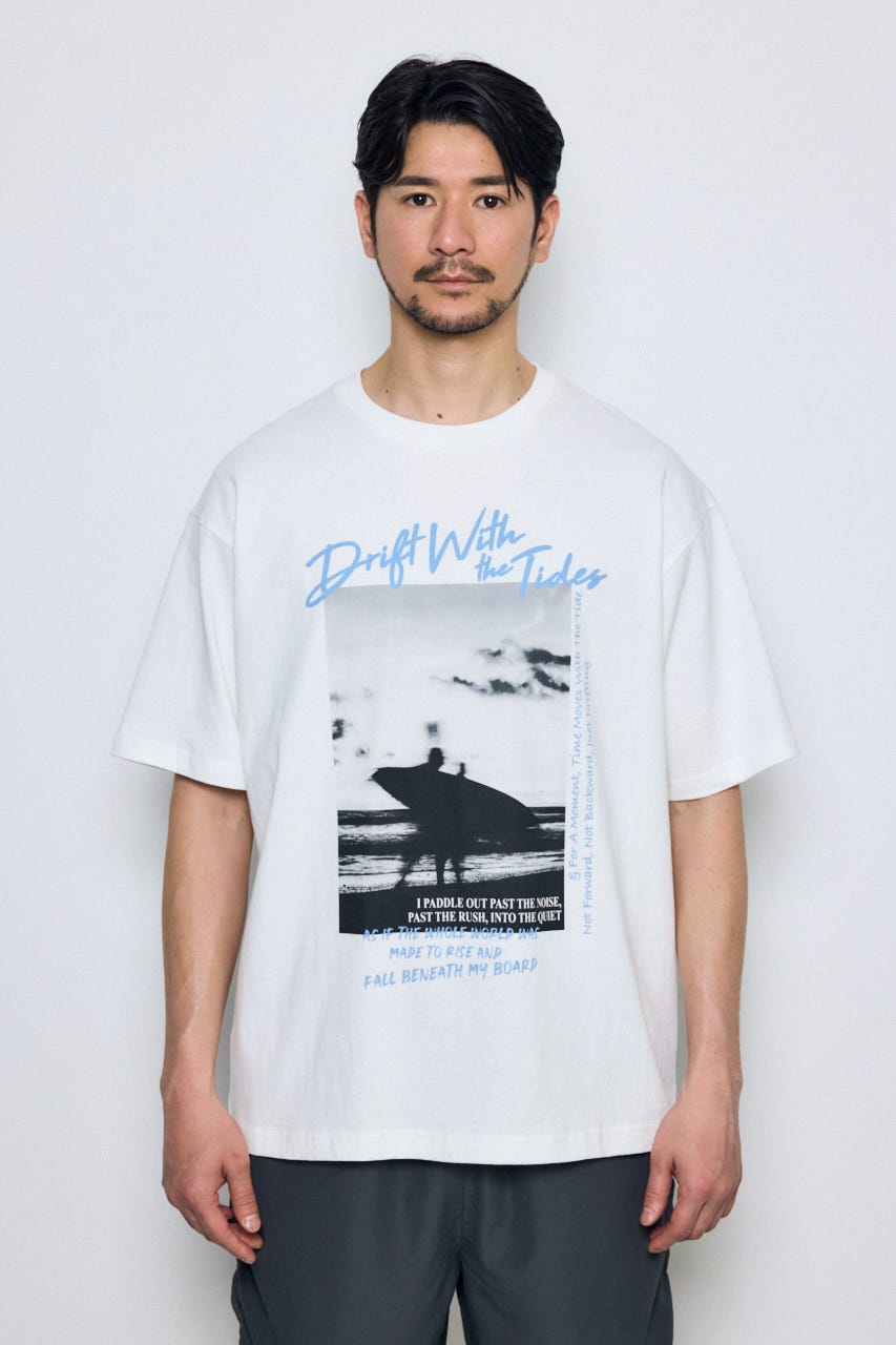サーフフォトTシャツ WHT L