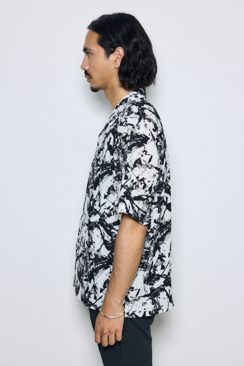 総柄アロハシャツ 柄WHT L
