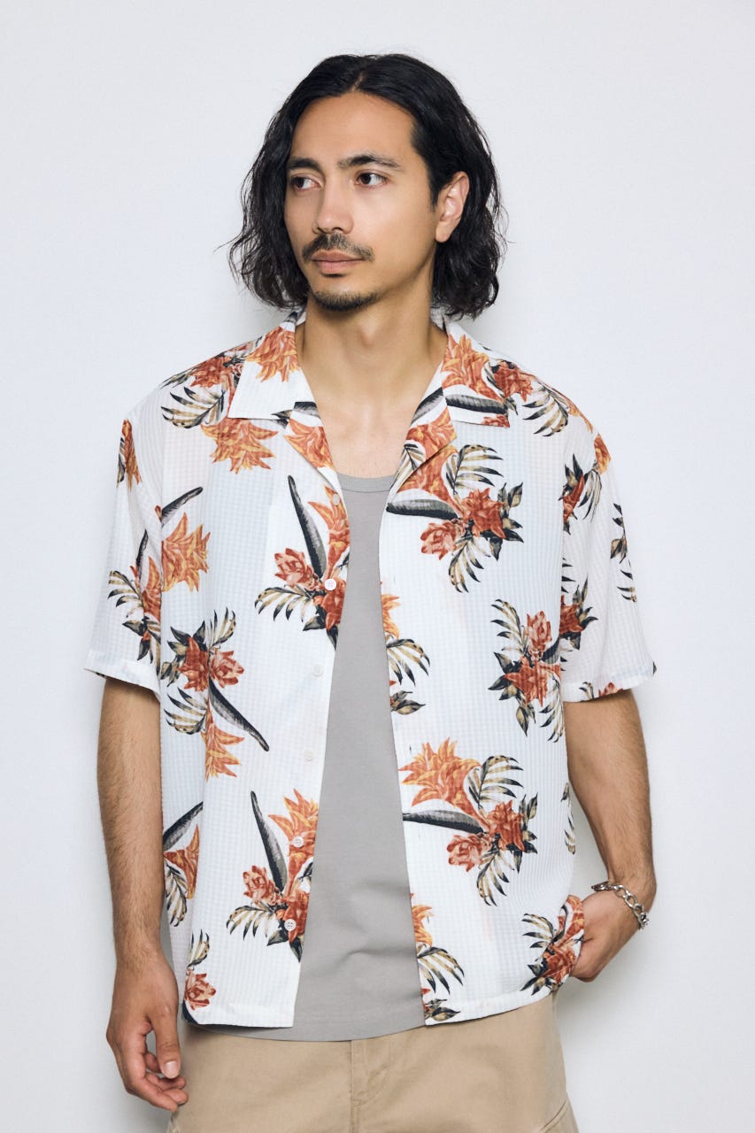 総柄アロハシャツ M/WHT M