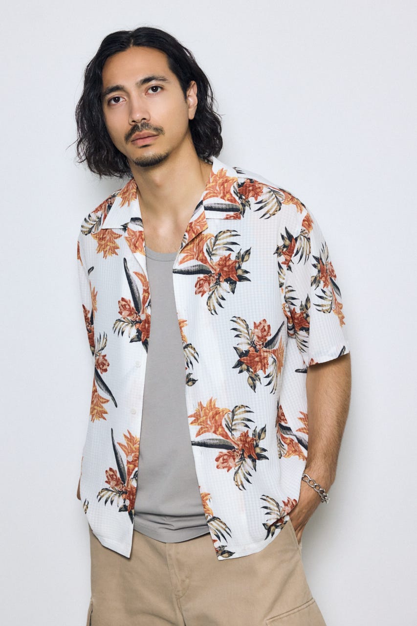 総柄アロハシャツ M/WHT M