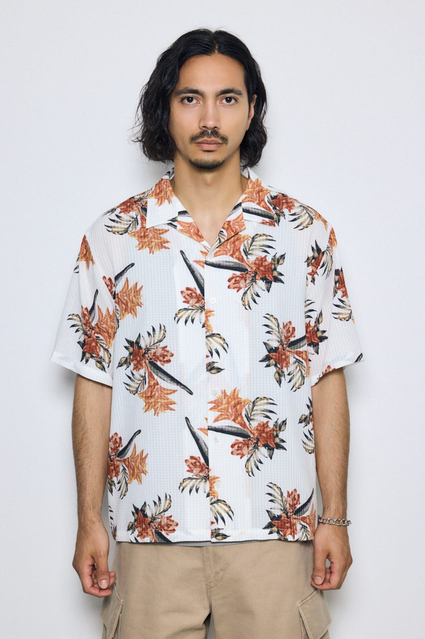 総柄アロハシャツ M/WHT M