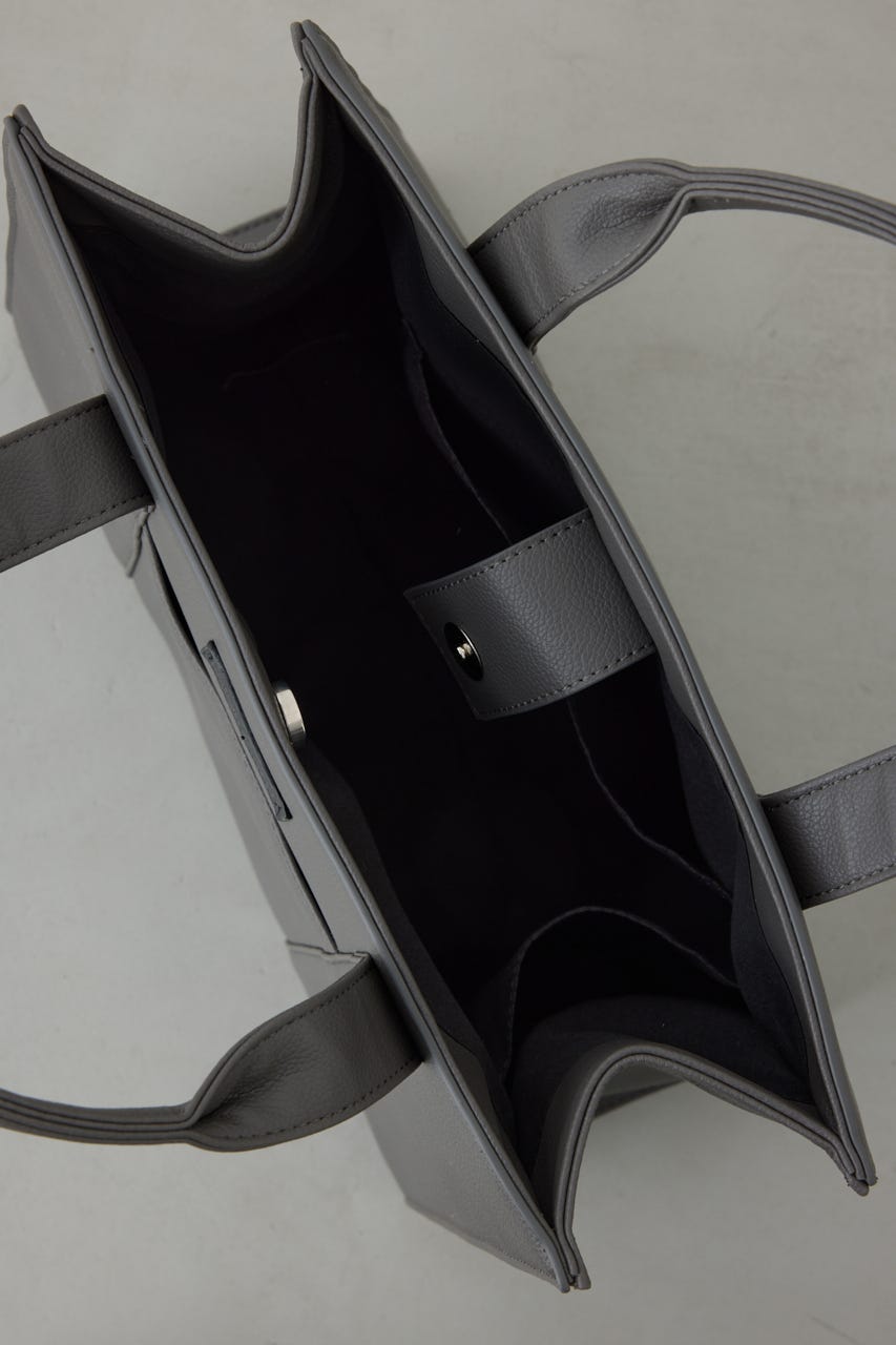 【SS先行アイテム】合皮スクエアミドルバッグ GRY FREE