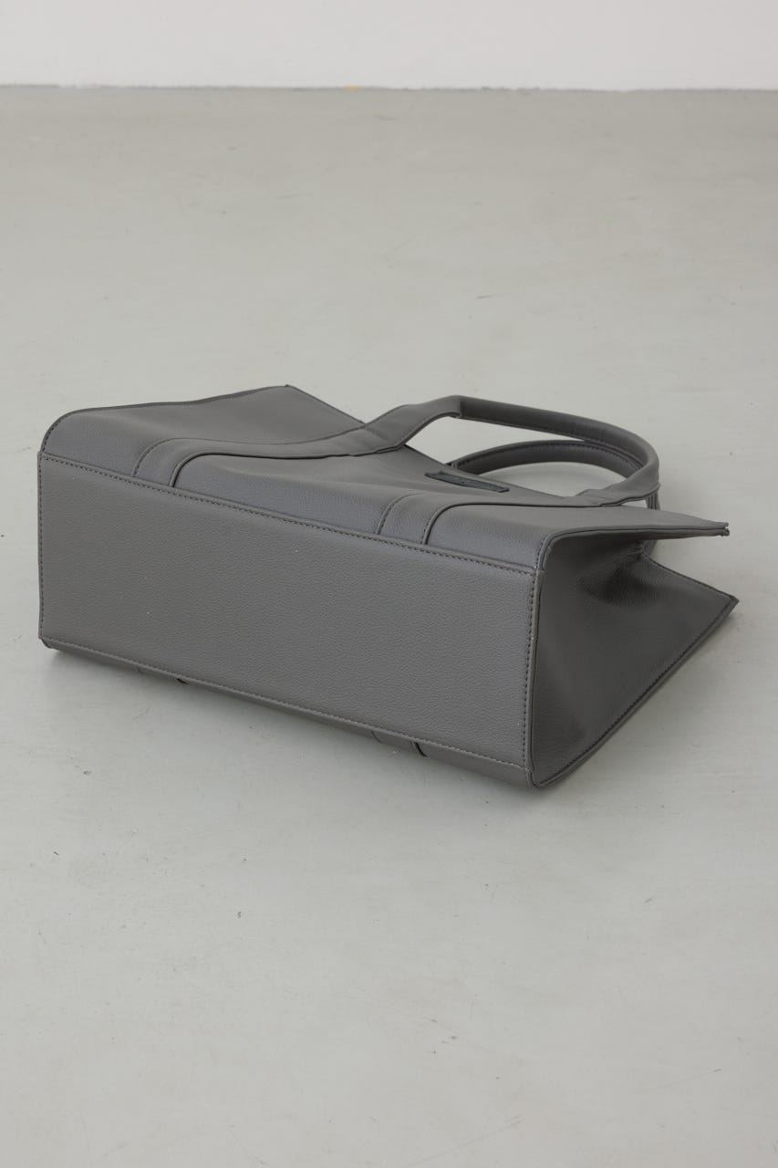 【SS先行アイテム】合皮スクエアミドルバッグ GRY FREE