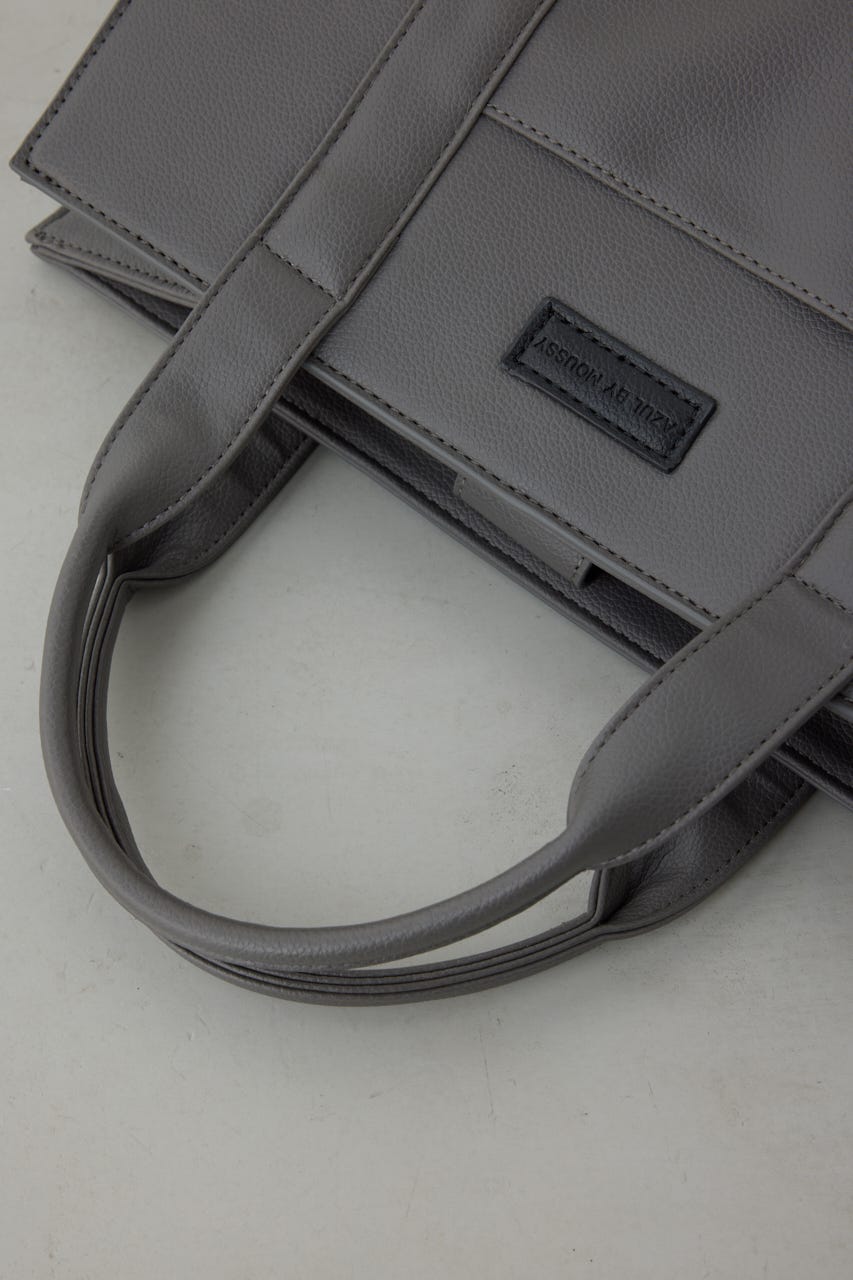 【SS先行アイテム】合皮スクエアミドルバッグ GRY FREE