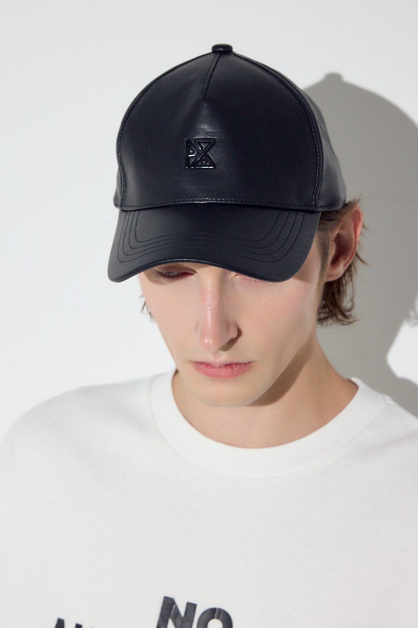 合皮ロゴキャップ BLK FREE