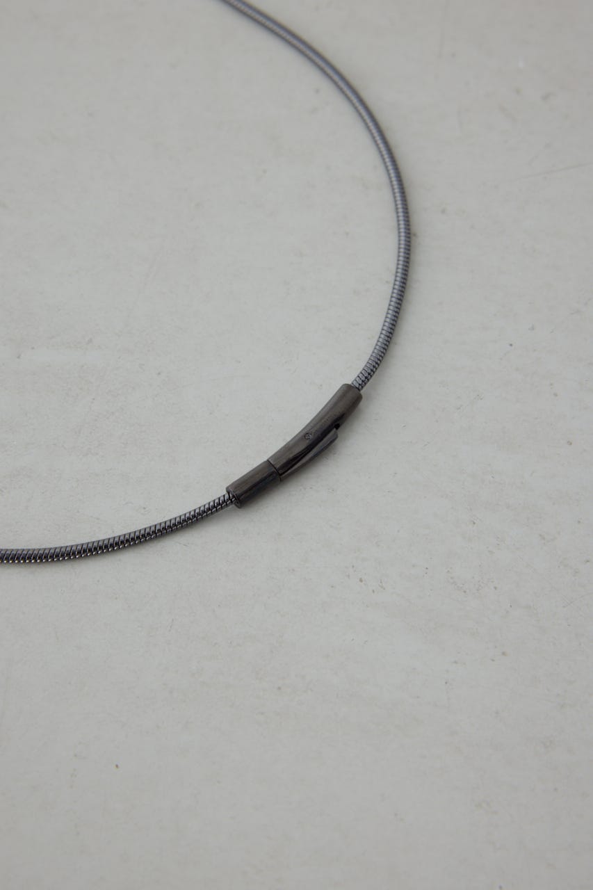 シンプルスネークチェーンネックレス BLK FREE