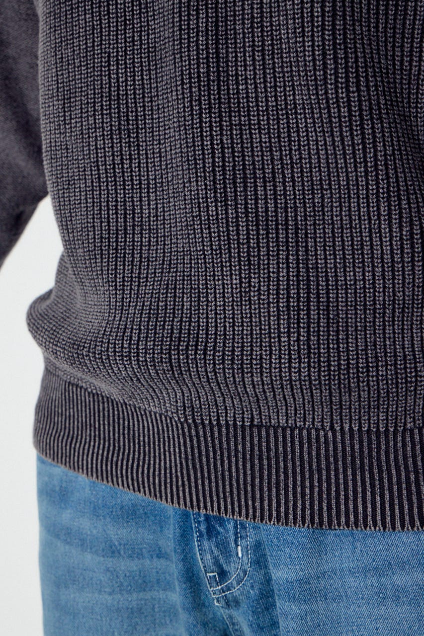 ヴィンテージウォッシュニットトップス BLK L