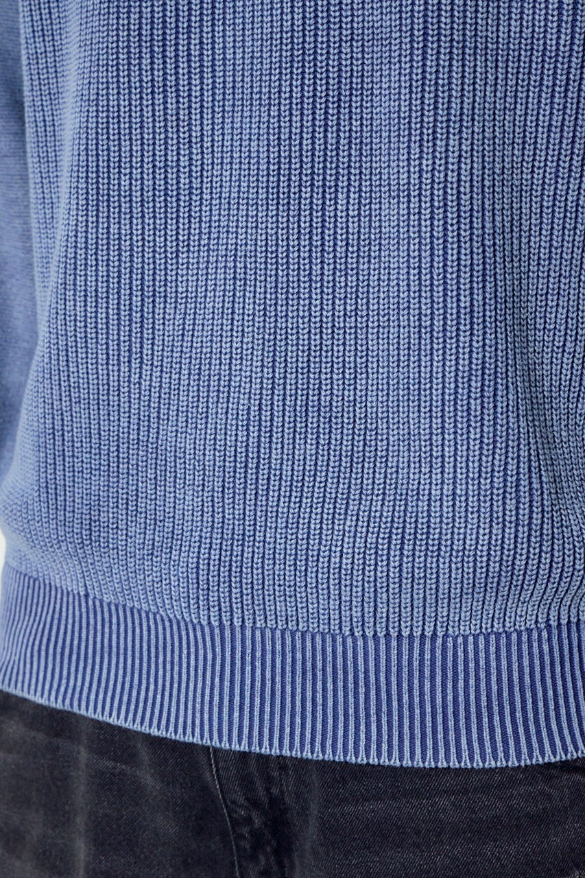 ヴィンテージウォッシュニットトップス BLU L