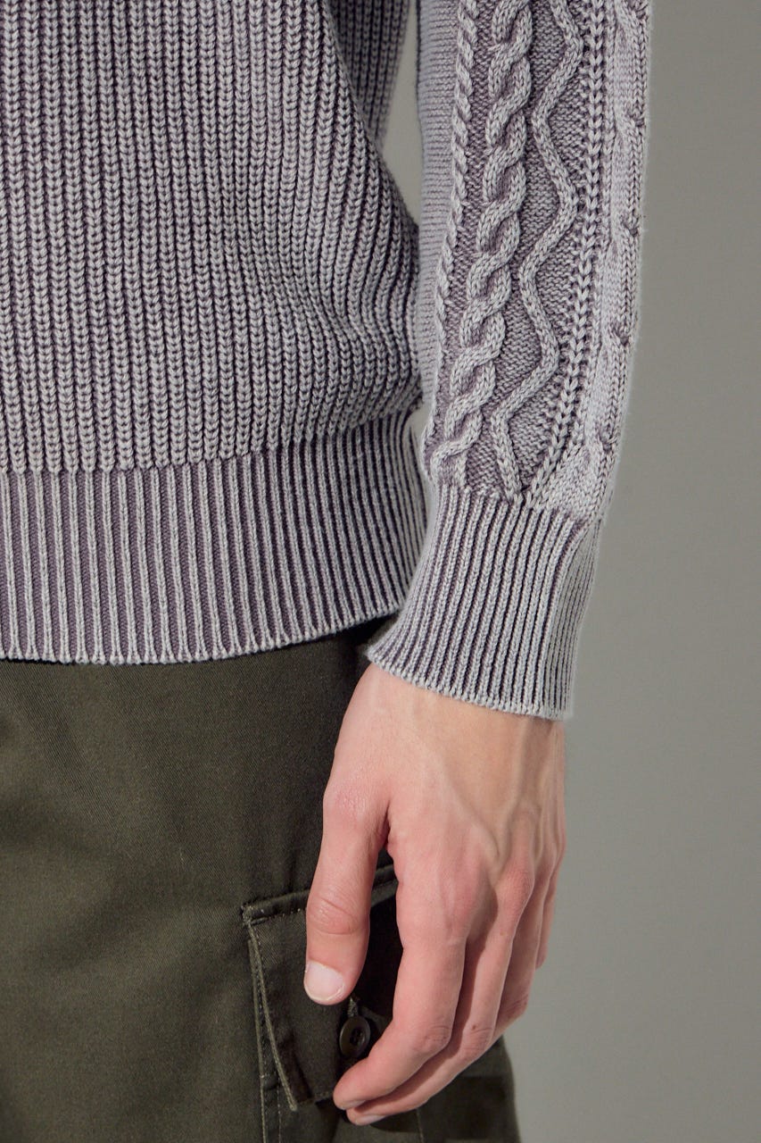 ヴィンテージウォッシュニットトップス GREIGE L