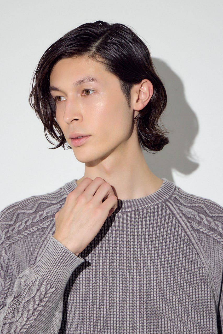 ヴィンテージウォッシュニットトップス GREIGE L