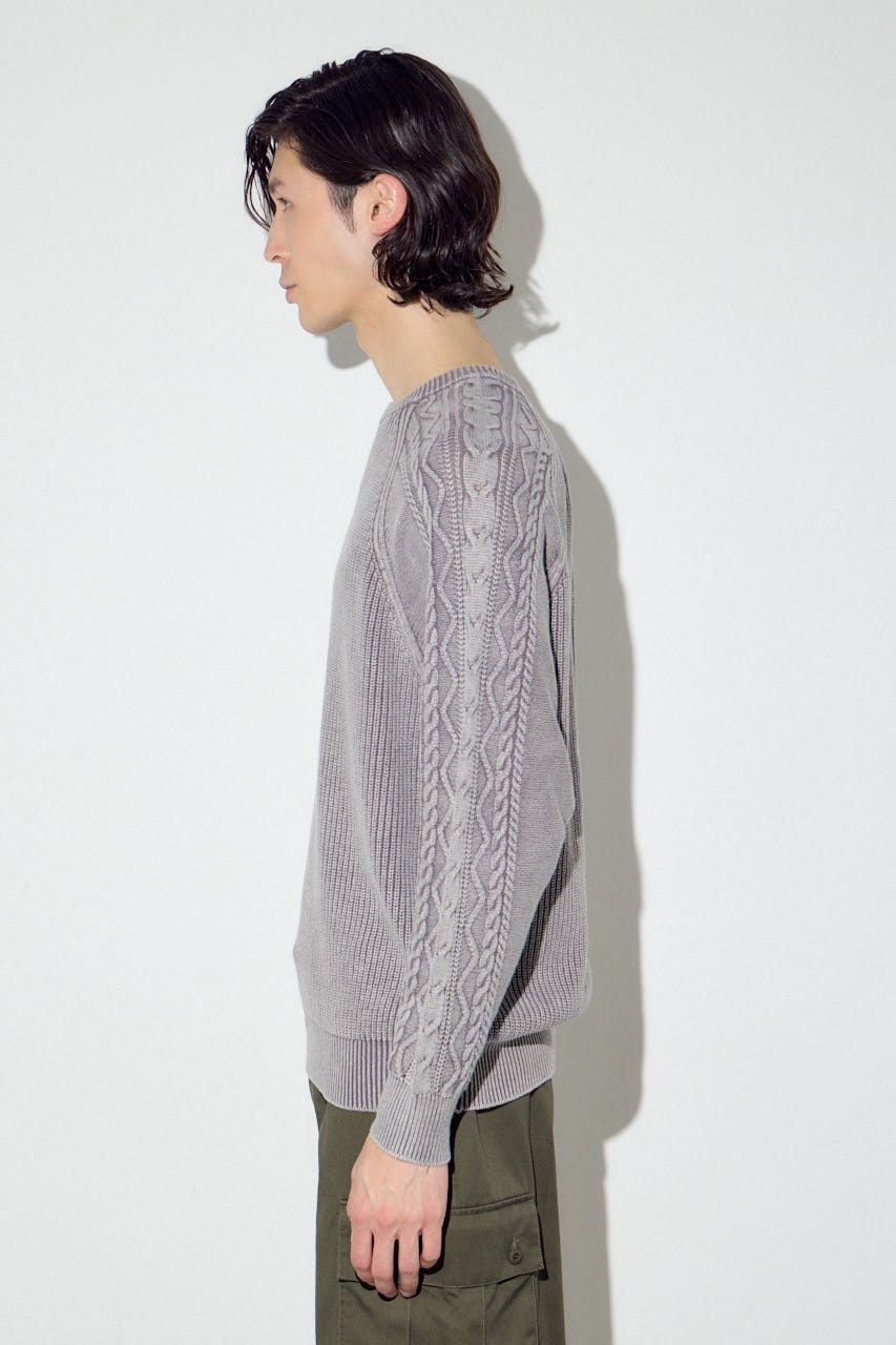 ヴィンテージウォッシュニットトップス GREIGE L