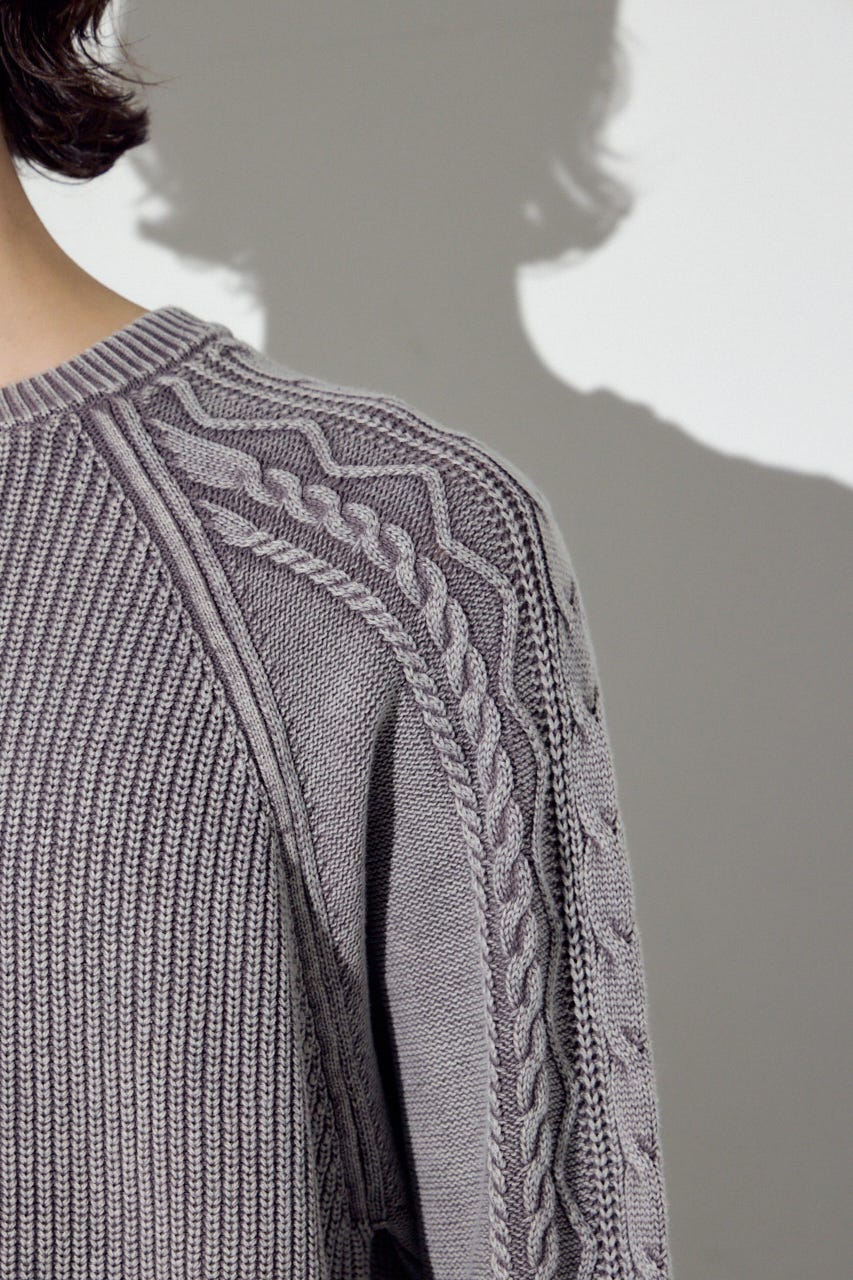 ヴィンテージウォッシュニットトップス GREIGE L