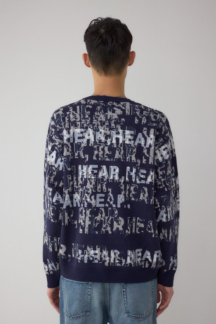 総ロゴペイントニットトップス 柄NVY M