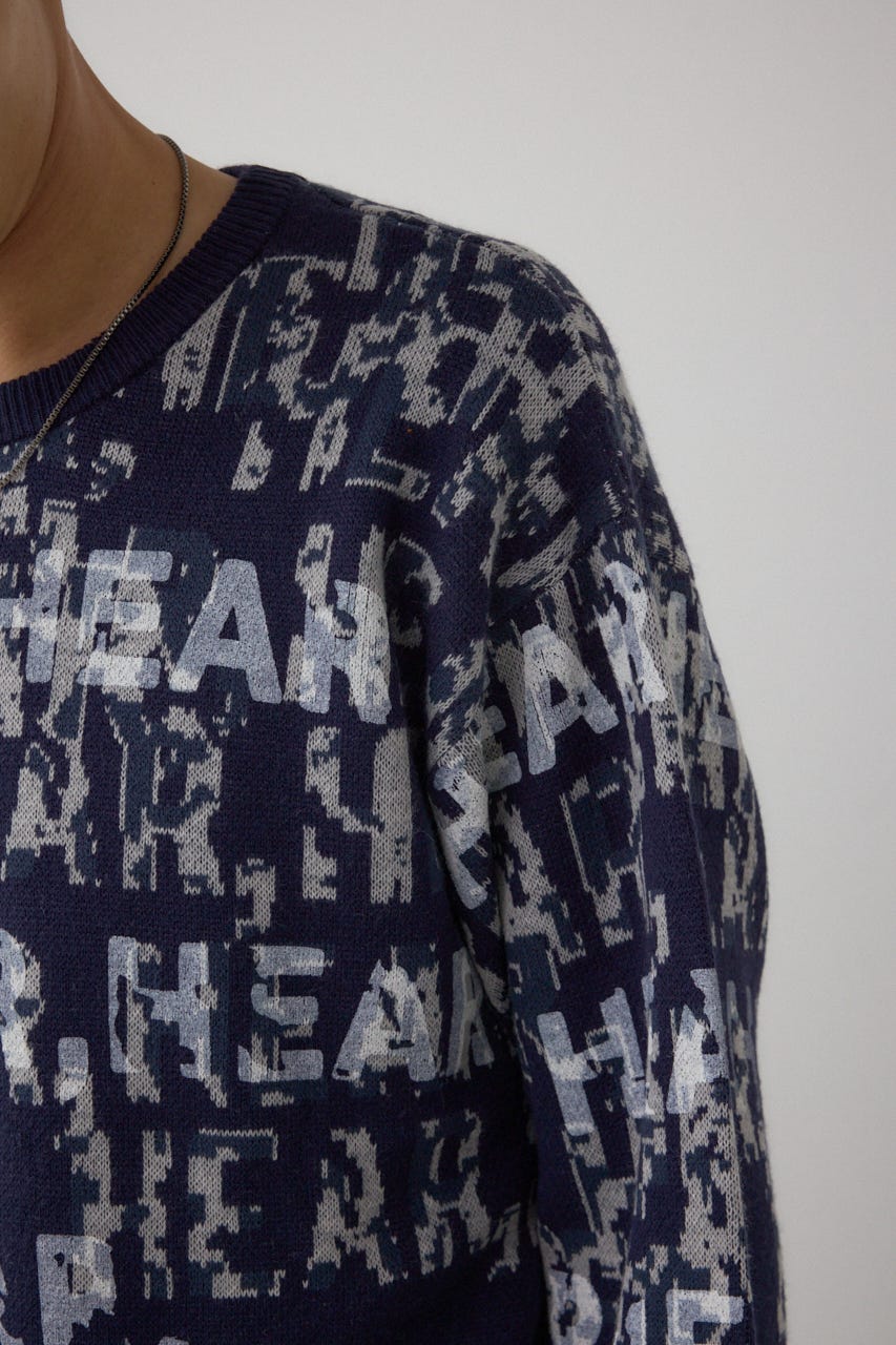 総ロゴペイントニットトップス 柄NVY M