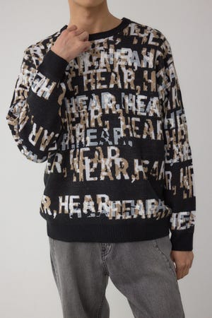 総ロゴペイントニットトップス