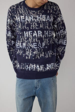 総ロゴペイントニットトップス