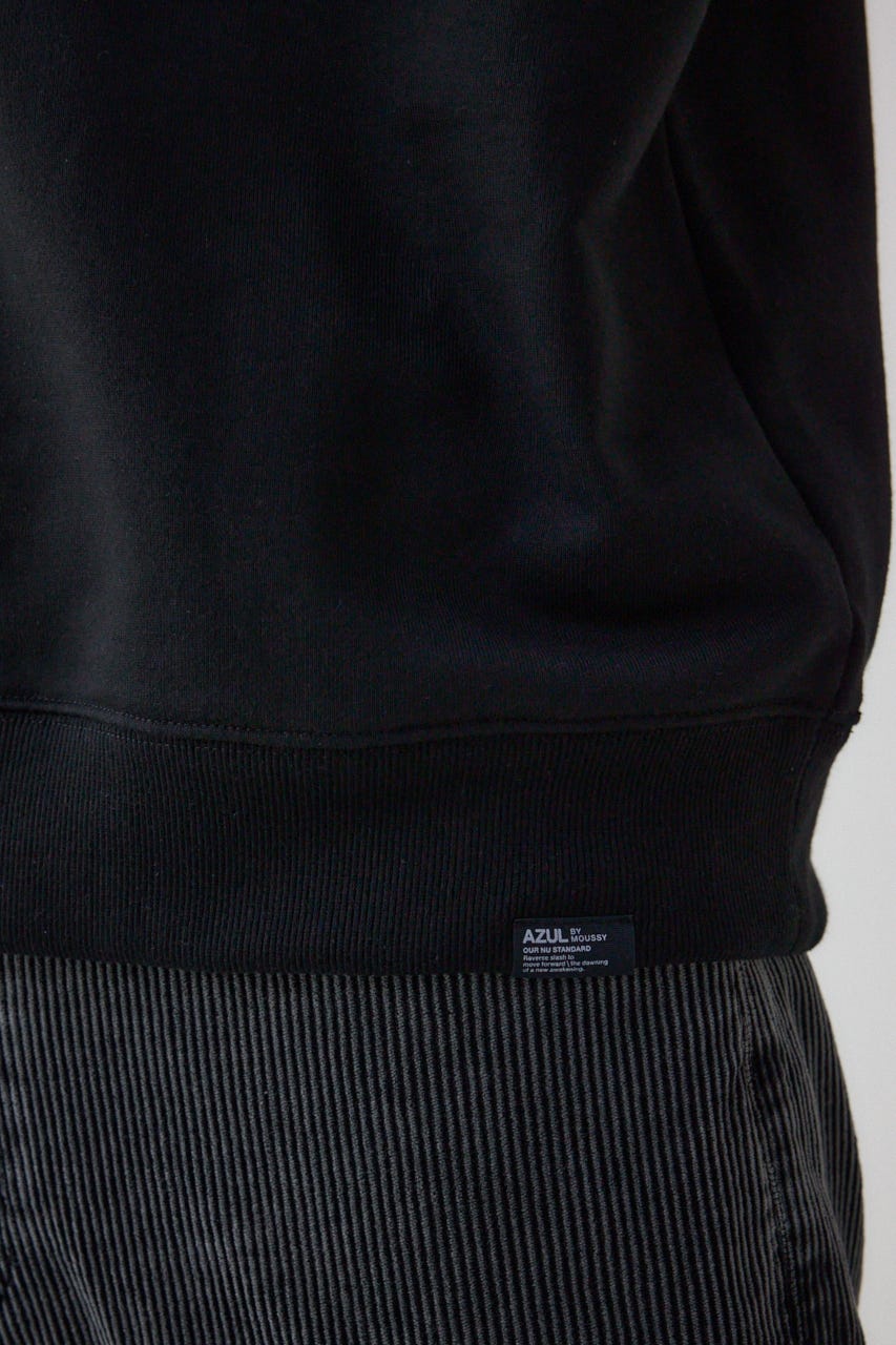 筆記体バックプリント裏毛トップス BLK L