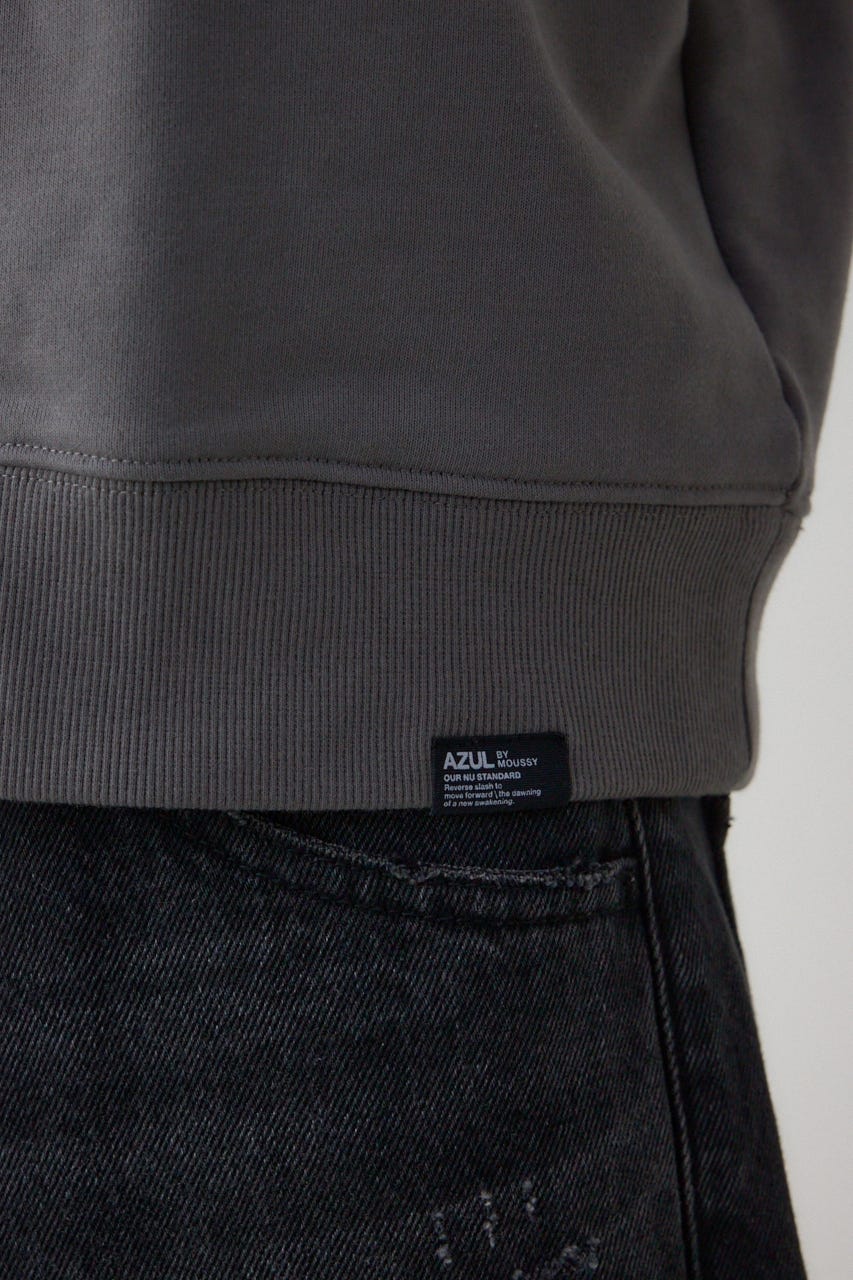 筆記体バックプリント裏毛トップス GRY M