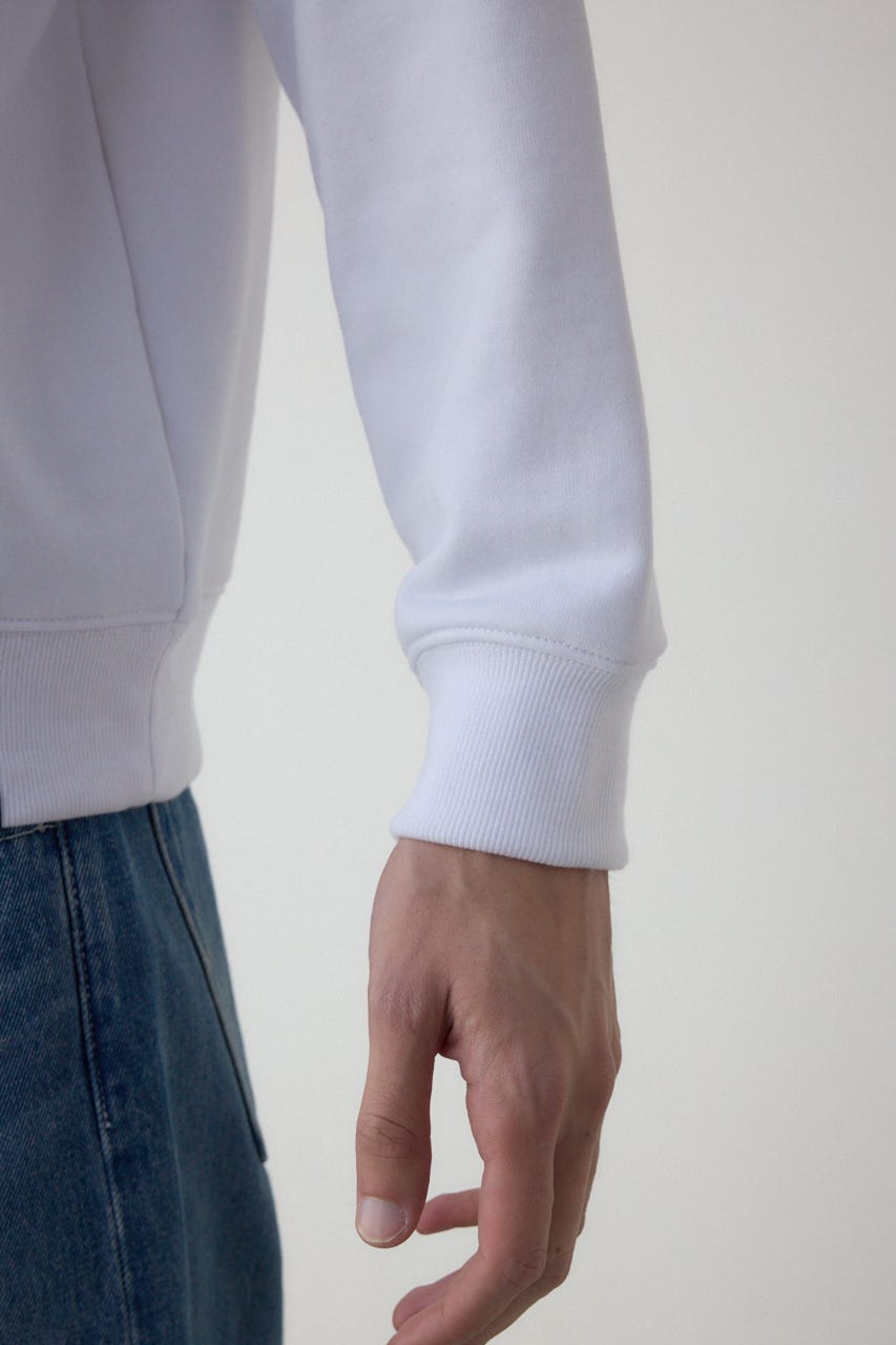 筆記体バックプリント裏毛トップス WHT M