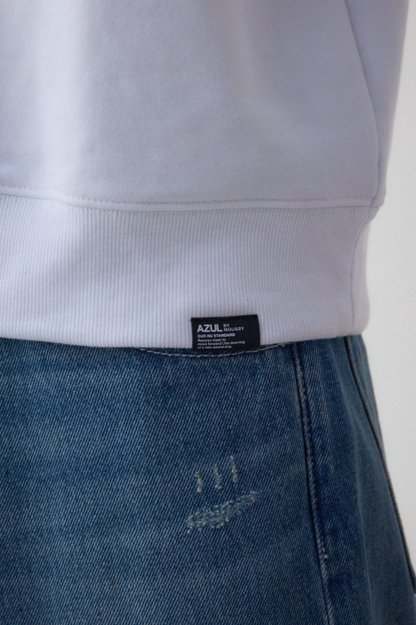 筆記体バックプリント裏毛トップス WHT M