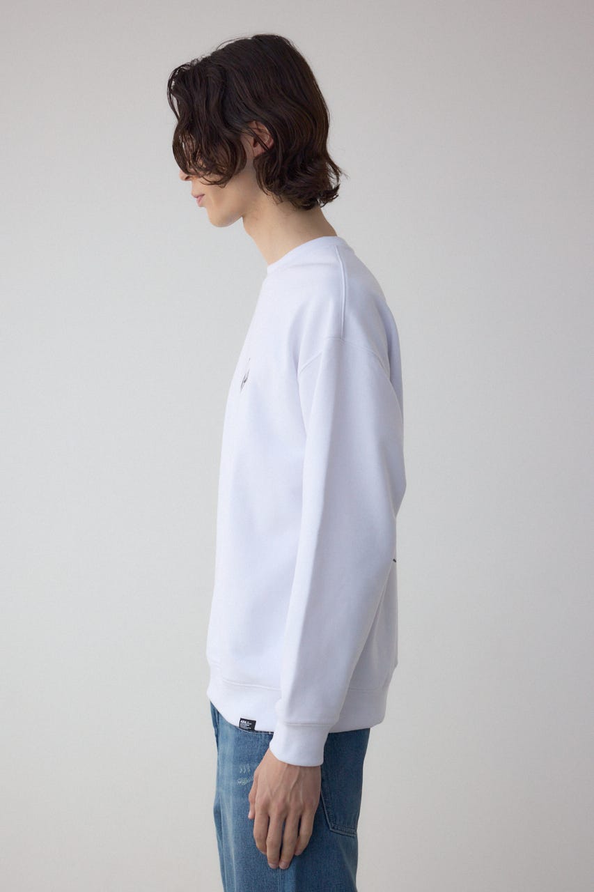 筆記体バックプリント裏毛トップス WHT M