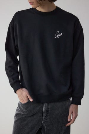 筆記体バックプリント裏毛トップス