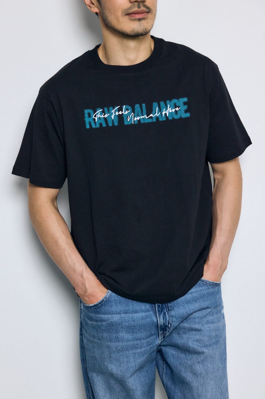 ダブルロゴプリントTEE BLK M