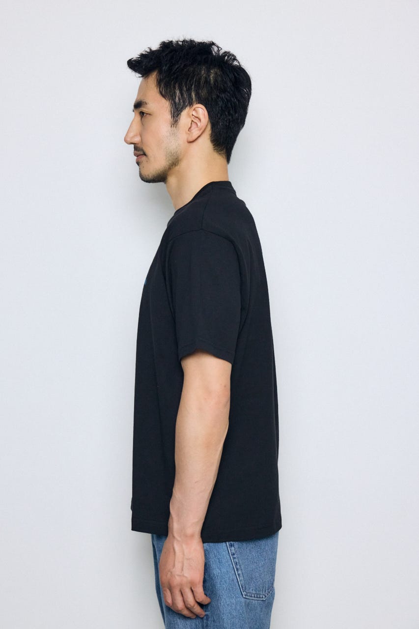 ダブルロゴプリントTEE BLK M