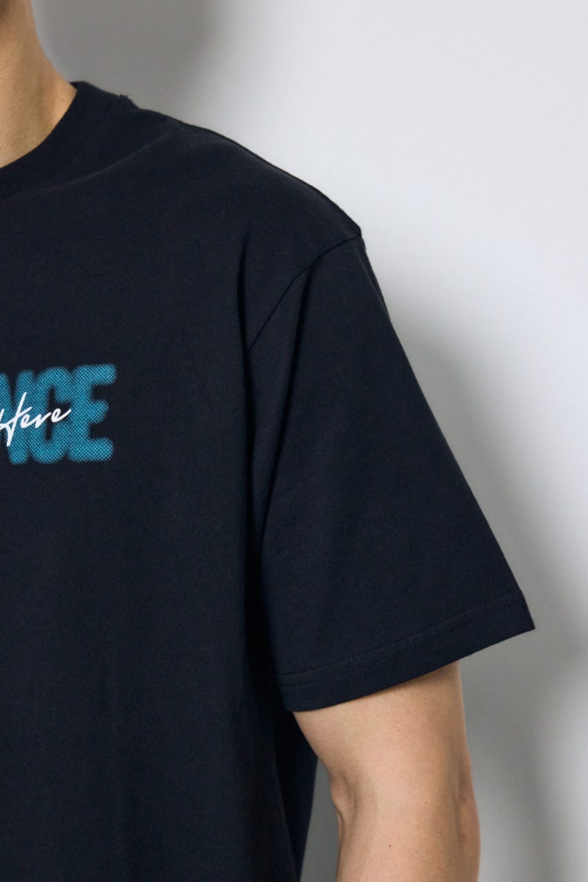 ダブルロゴプリントTEE BLK M
