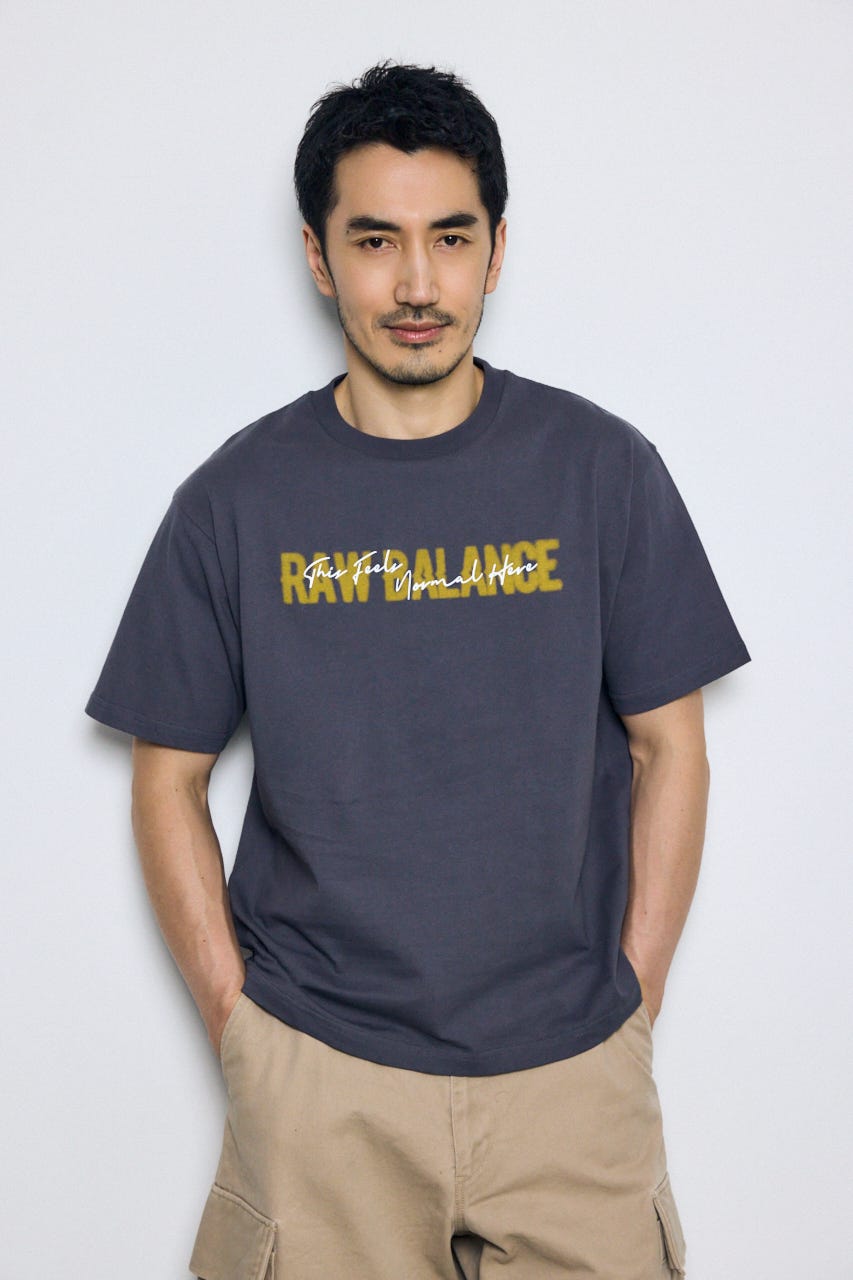 ダブルロゴプリントTEE C.GRY L