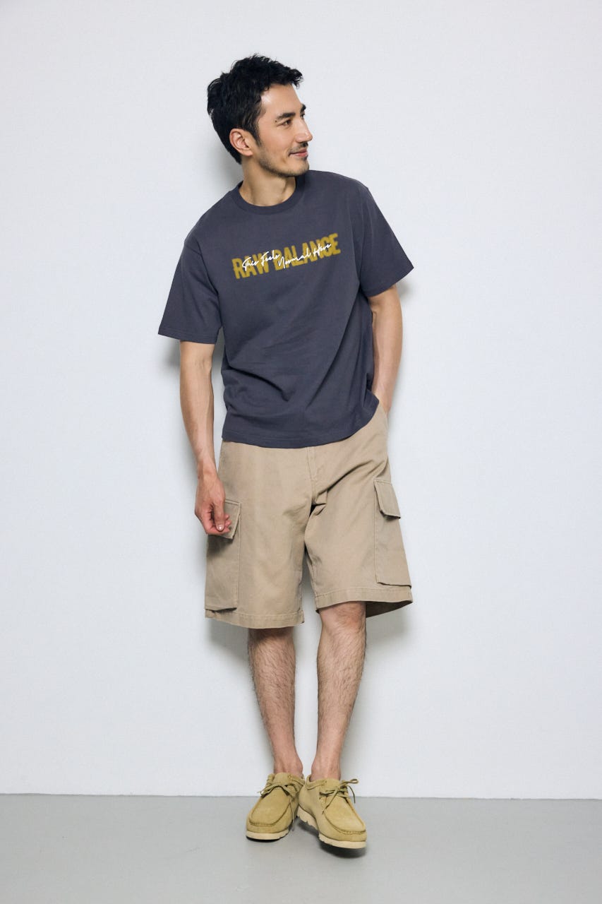 ダブルロゴプリントTEE C.GRY L