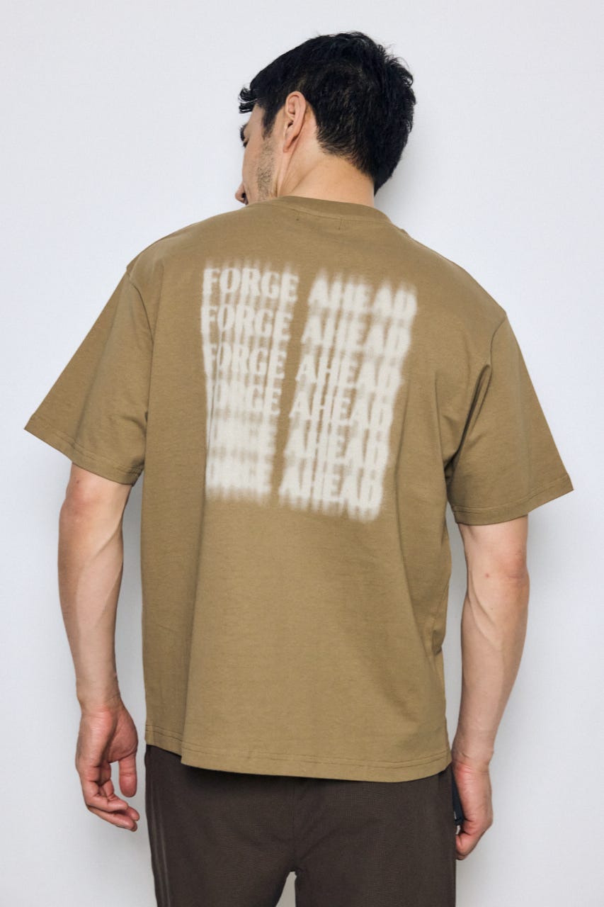 ぼかしバックプリントTEE BEG M