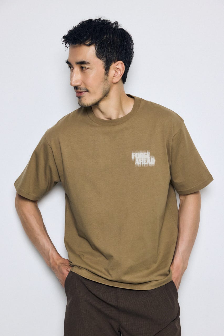 ぼかしバックプリントTEE BEG M