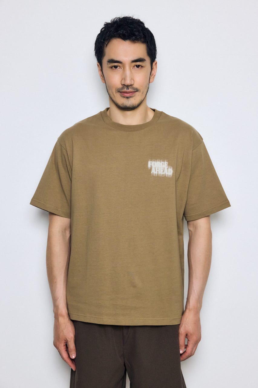 ぼかしバックプリントTEE BEG M