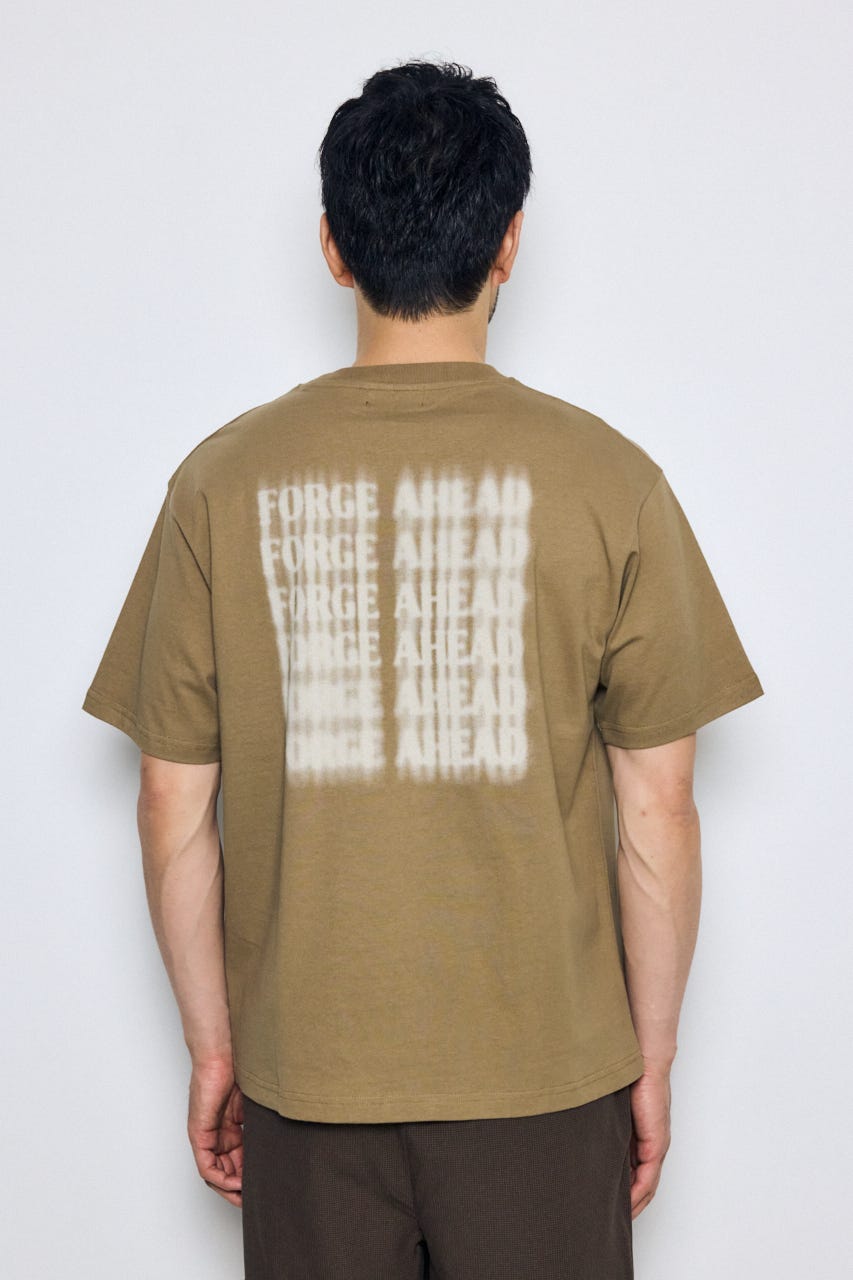 ぼかしバックプリントTEE BEG M