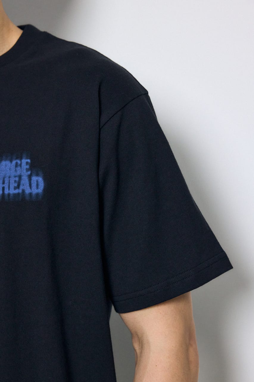 ぼかしバックプリントTEE BLK L