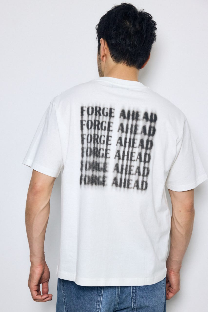 ぼかしバックプリントTEE WHT L