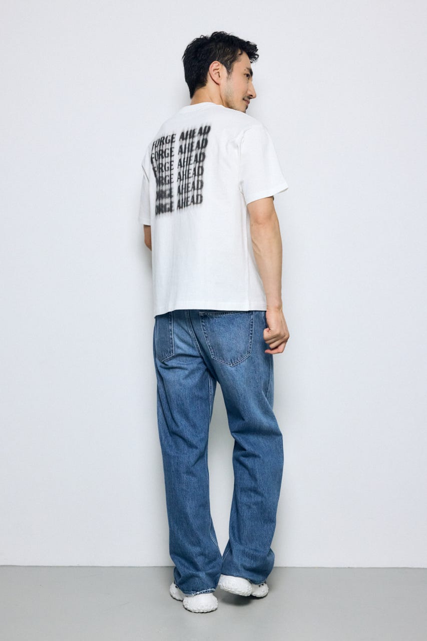 ぼかしバックプリントTEE WHT L