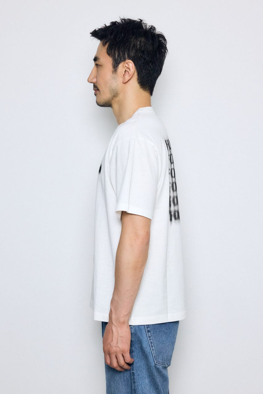 ぼかしバックプリントTEE WHT L