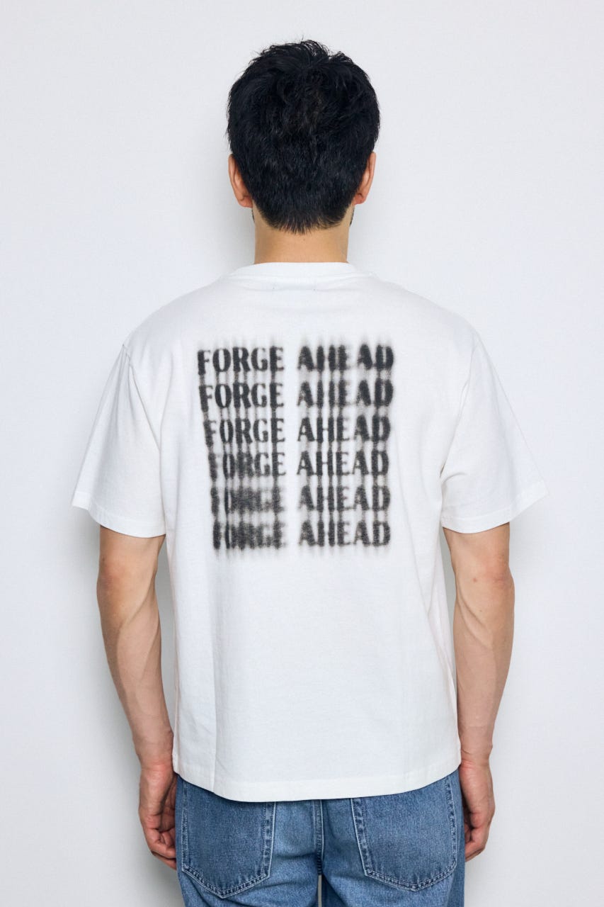 ぼかしバックプリントTEE WHT L