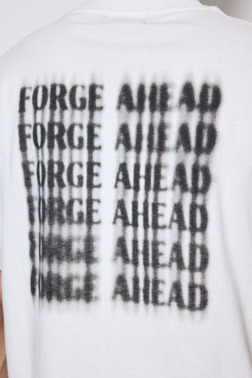 ぼかしバックプリントTEE WHT L