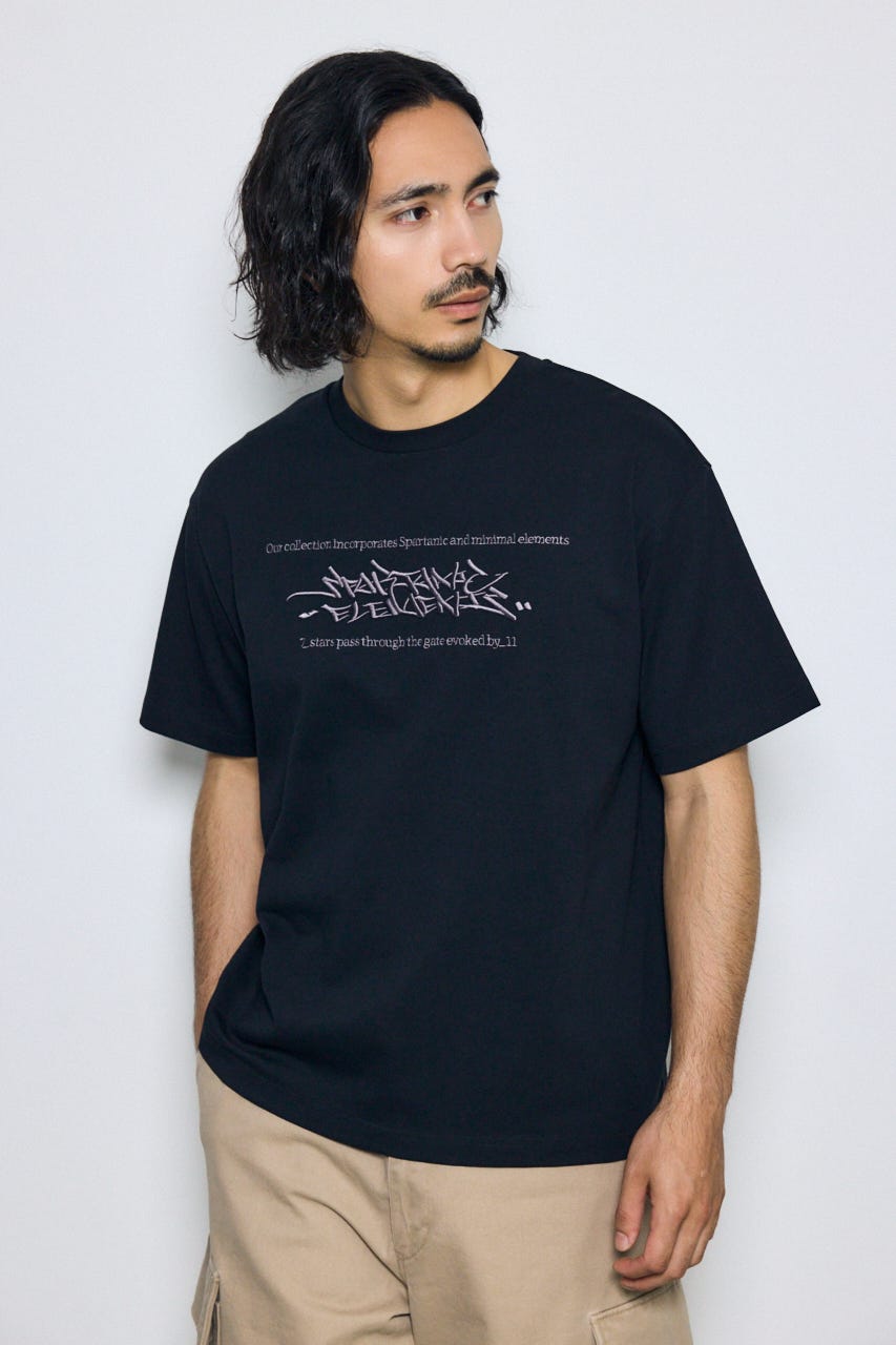 エンブロイダリーロゴTシャツ BLK L