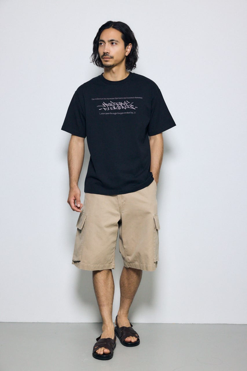 エンブロイダリーロゴTシャツ BLK L